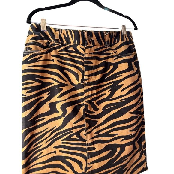 American Living Womens Zebra Print Cotton Skirt Size 6 Black & Tan, Pre-Own EUC - Picture 3 of 6